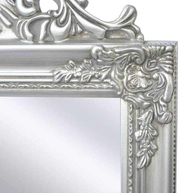 Berkfield Home Full Free-Standing Mirror Baroque Style 160x40 cm Silver - image 1