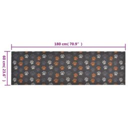 Berkfield Home Kitchen Rug Washable Paws 60x180 cm Velvet - thumbnail 5