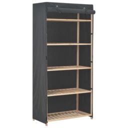 Berkfield Home Wardrobe Grey 79x40x170 cm Fabric - Size: 79 x 40 x 170 cm - thumbnail 1