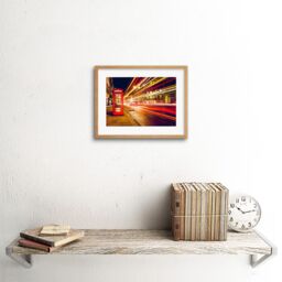 "Artery8 Wall Art Print Streets of London Phone Box Art Black Framed 9x7 inch in Beige - Size: W7"" x H9""" - thumbnail 2