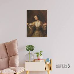 "Artery8 Rembrandt Lucretia 1664 Canvas Wall Art Print in Brown - Size: W18"" x H24""" - thumbnail 3