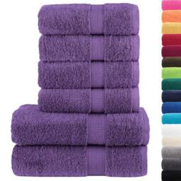 Berkfield Home 6 Piece Premium Towel Set SOLUND Purple 600 gsm - thumbnail 1