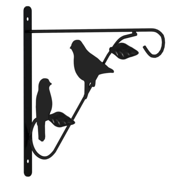 Berkfield Home Hanging Basket Brackets with Planters 4 pcs Black Steel - image 1