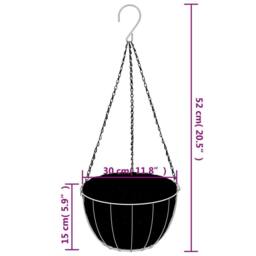 Berkfield Home Hanging Basket Brackets with Planters 4 pcs Black Steel - thumbnail 8