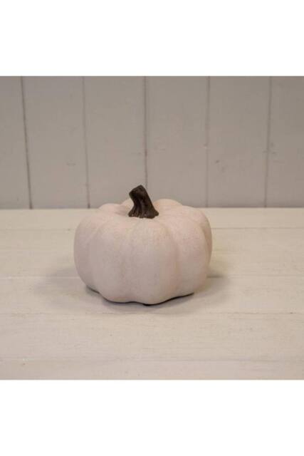 KDMD Cotton White Small Ceramic Pumpkin Ornament - image 1