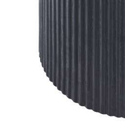 Wyld and Coco Round Ceramic Coffee Table 80 cm White Marble Top Black Ribbed Wood - thumbnail 5