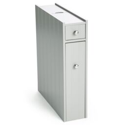 VonHaus Freestanding Shaker Style Slimline Bathroom Storage Unit in Grey - thumbnail 9