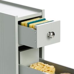 VonHaus Freestanding Shaker Style Slimline Bathroom Storage Unit in Grey - thumbnail 8