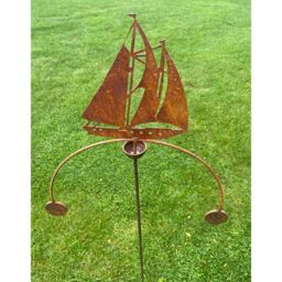 Poppyforge Sailing Boat Wind Rocker Double BM/RtR - Steel - W54 x H148.5 cm in Brown - thumbnail 4