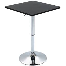 Wyld Haus Eltani Adjustable Swivel Bar Table Black MDF Top Silver Steel Base - thumbnail 2