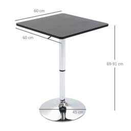 Wyld Haus Eltani Adjustable Swivel Bar Table Black MDF Top Silver Steel Base - thumbnail 4
