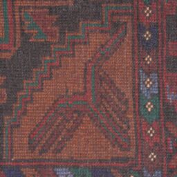 Kukoon Deep Red Distressed Tribal Geometric Non Slip Washable Low Pile Rug in Maroon - Size: 120 cm x 170 cm - thumbnail 4