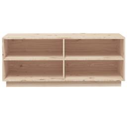 Berkfield Home Shoe Cabinet 110x34x45 cm Solid Wood Pine in Brown - Size: 110 x 34 x 45 cm - thumbnail 5