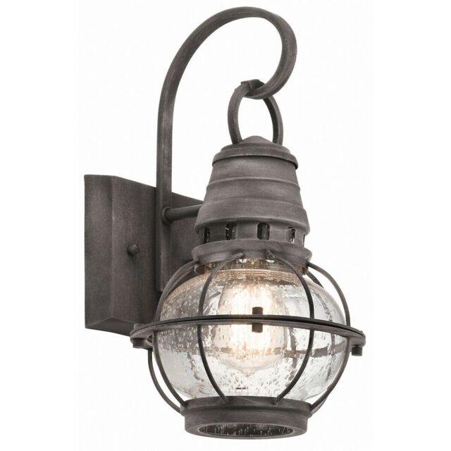 Loops Outdoor IP44 Wall Light Weathered Zinc LED E27 60W d01631