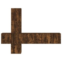 Berkfield Home 5 Piece TV Wall Units Smoked Oak Engineered Wood in Brown - thumbnail 5