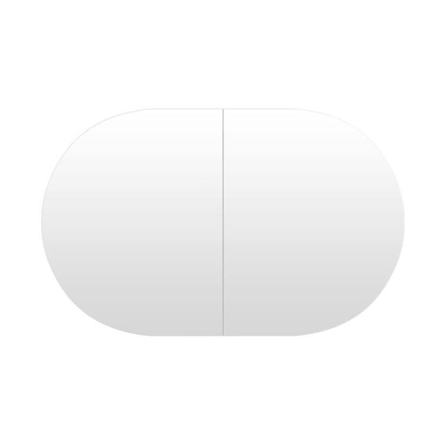 KEEPREAPER Oval Bathroom Mirror Cabinet 2 Butterfly Doors Wall Mounted 5 Storage in White - image 1