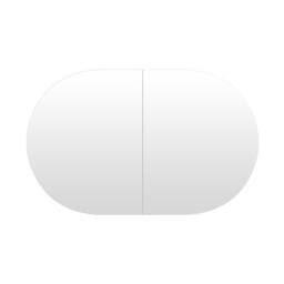 KEEPREAPER Oval Bathroom Mirror Cabinet 2 Butterfly Doors Wall Mounted 5 Storage in White - thumbnail 1