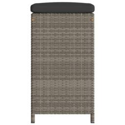 Berkfield Home Garden Bar Stools with Cushions 6 pcs Grey Poly Rattan - thumbnail 5