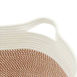 Berkfield Home Storage Basket Brown & White √ò40x25 cm Cotton - Size: 40x25 cm - thumbnail 6