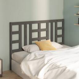 Berkfield Home Beautiful Bed Headboard Grey 166x4x100 cm Solid Wood Pine - Size: 166 x 4 x 100 cm - thumbnail 1