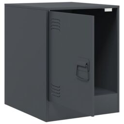 Berkfield Home Bedside Cabinets 2 pcs Anthracite 34.5x39x44 cm Steel in Black - thumbnail 6