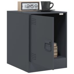 Berkfield Home Bedside Cabinets 2 pcs Anthracite 34.5x39x44 cm Steel in Black - thumbnail 4
