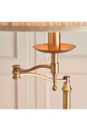 Netlighting Stanford 1 Light Swing Arm Floor Lamp Antique Brass with Beige Shade E27 in Gold - thumbnail 4
