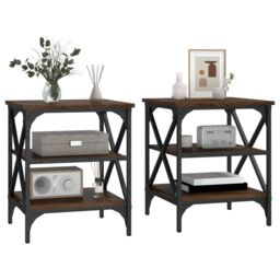 Berkfield Home Side Tables 2 pcs Brown Oak 40x42x50 cm Engineered Wood - Size: 40 x 42 x 50 cm - thumbnail 4