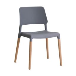 Lemon Pavilion Furniture Riva Chair - Plastic/Wood - L54 x W55 x H81 cm - Grey - Size: 1 Pack