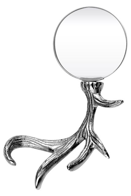Orsina Antler Magnifying Glass, Sturdy Aluminium Handle Magnifying Glass with Nickel Finish, Magnfiying Glass in Silver - image 1