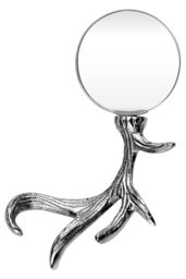 Orsina Antler Magnifying Glass, Sturdy Aluminium Handle Magnifying Glass with Nickel Finish, Magnfiying Glass in Silver