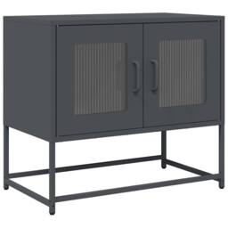 Berkfield Home TV Cabinet Anthracite 68x39x60.5 cm Cold-rolled Steel in Charcoal - thumbnail 3