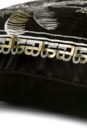 Laurence Llewelyn-Bowen 'Tiger Tiger' Opulent Foil Printed Luxury Velvet Filled Cushion in Black - Size: 43 cm x 43 cm - thumbnail 3