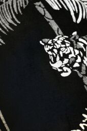 Laurence Llewelyn-Bowen 'Tiger Tiger' Opulent Foil Printed Luxury Velvet Filled Cushion in Black - Size: 43 cm x 43 cm - thumbnail 4