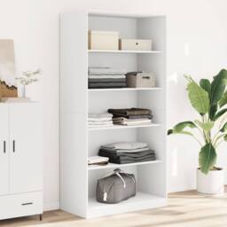 Berkfield Home Wardrobe White 100x50x200 cm Engineered Wood - Size: 100 x 50 x 200 cm - thumbnail 2