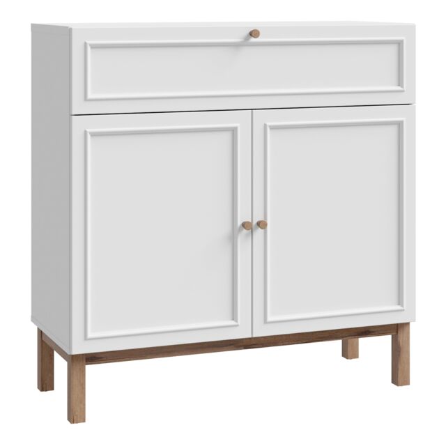 Furniture To Go Wensley 2 Door 1 Drawer Console in Light Grey & Oak - image 1