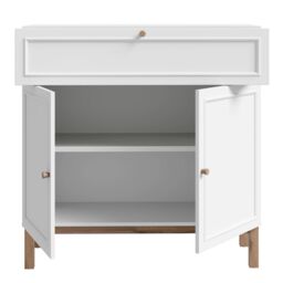 Furniture To Go Wensley 2 Door 1 Drawer Console in Light Grey & Oak - thumbnail 4