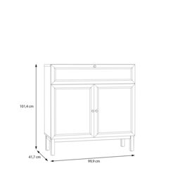 Furniture To Go Wensley 2 Door 1 Drawer Console in Light Grey & Oak - thumbnail 6