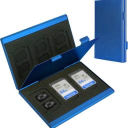 Obasyhig Aluminium Alloy SD & TF Card Cases in Blue - thumbnail 1