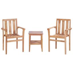 Berkfield Home 3 Piece Bistro Set Solid Teak in Brown