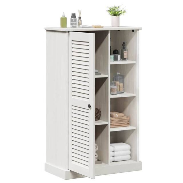 Berkfield Home Modern Bathroom Cabinet with Storage White Solid pine wood - image 1