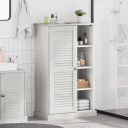 Berkfield Home Modern Bathroom Cabinet with Storage White Solid pine wood - thumbnail 2