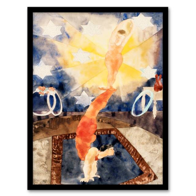 Artery8 Charles Demuth Framed Wall Art Print Two Acrobats in Red Tights - Size: A4 - image 1
