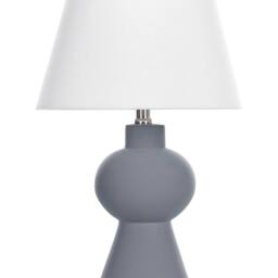 Wyld and Coco Grey Ceramic Table Lamp with Linen Drum Shade - thumbnail 2