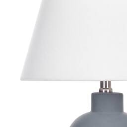 Wyld and Coco Grey Ceramic Table Lamp with Linen Drum Shade - thumbnail 6