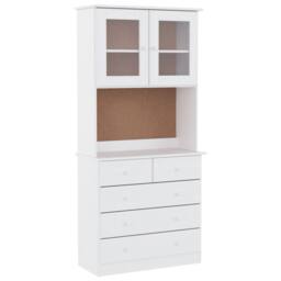Berkfield Home Highboard ALTA White 77x35x165 cm Solid Wood Pine - Size: 77 x 35 x 165 cm - thumbnail 1