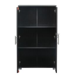 Moderna Black Filing Cabinet, 2 Shelves, Lockable 2 Door, Tall Office Cupboard - thumbnail 3