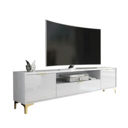 Mex Furniture LTD TV Unit 200cm Lux High Gloss in White - thumbnail 6