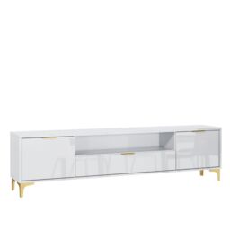 Mex Furniture LTD TV Unit 200cm Lux High Gloss in White - thumbnail 9