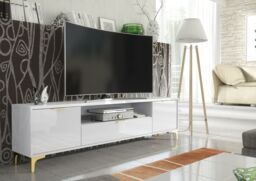 Mex Furniture LTD TV Unit 200cm Lux High Gloss in White - thumbnail 4